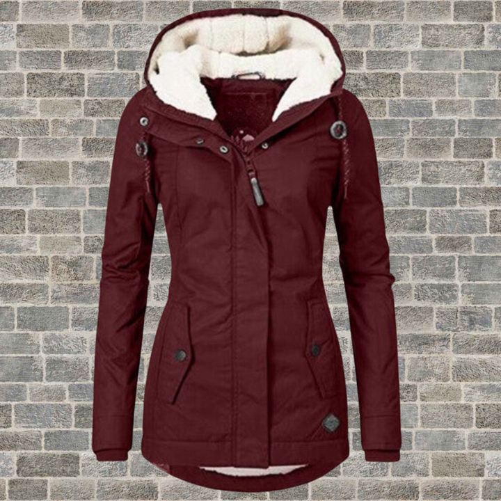 "Comfortabele winterjas met capuchon, waterdicht en stijlvol ontwerp voor dames, bescherming tegen regen in diverse kleuren."