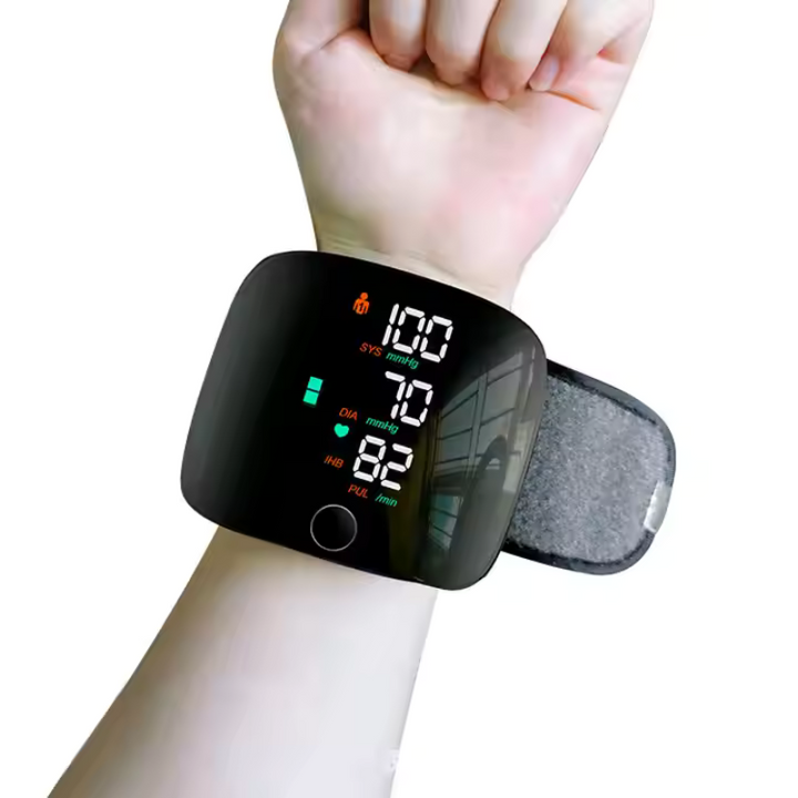 Compacte en draagbare polsbloeddrukmeter met LED-display en automatische meting, geschikt voor nauwkeurige gezondheidscontrol