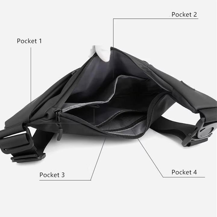 "Compacte heren crossbody tas, lichtgewicht en stijlvol, met verstelbare schouderband voor dagelijks handsfree gemak."