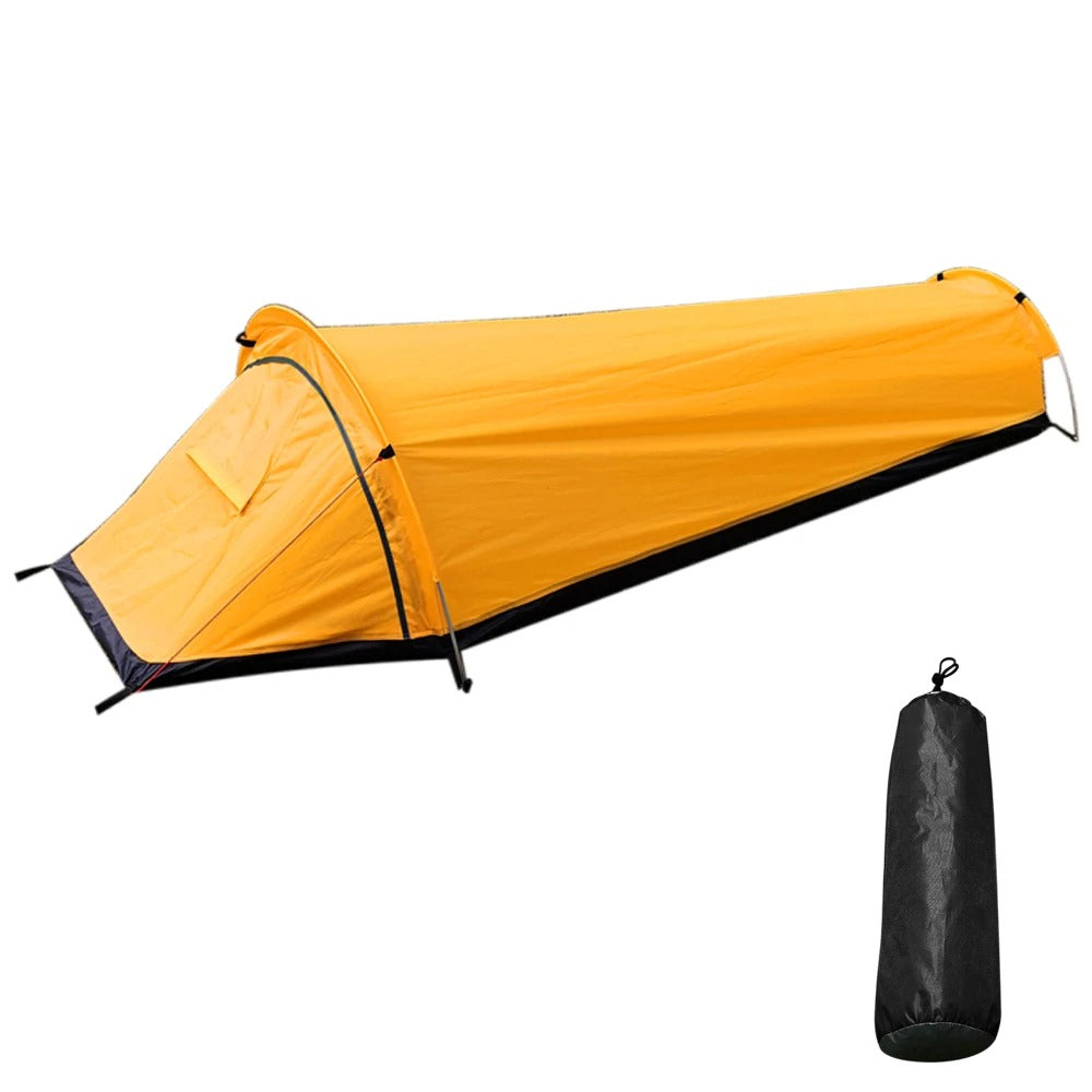 "Compacte waterdichte ultralichte tent 1-persoons, slank ontwerp, ideaal voor solo kampeertochten en snel opzetten."