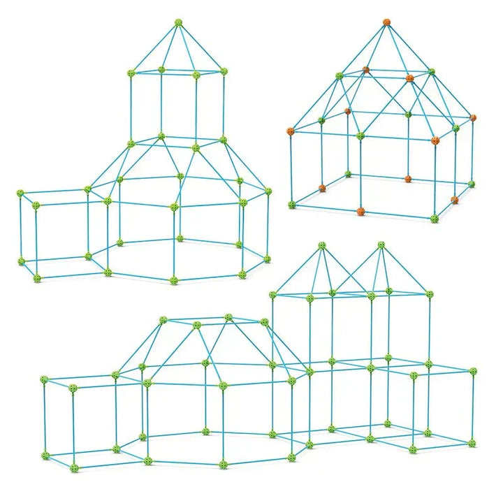 "Creatieve duurzame speeltent voor kinderen, kleurrijk ontwerp geschikt voor binnen en buiten, stimuleert fantasie en spel."
