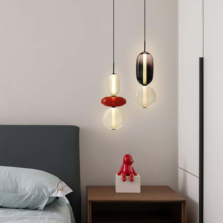Moderne Hanglamp met Gekleurd Glas