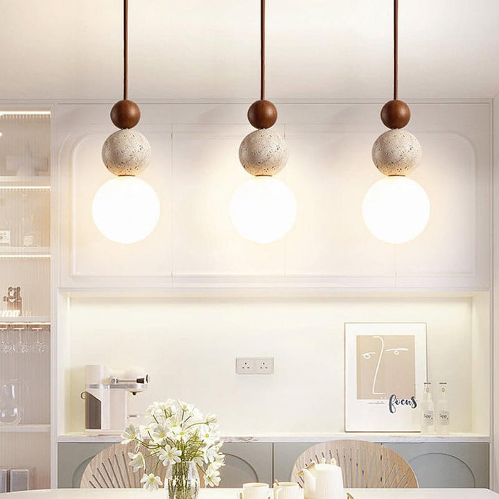 Moderne Hanglamp van Travertin - Eenvoudig Design