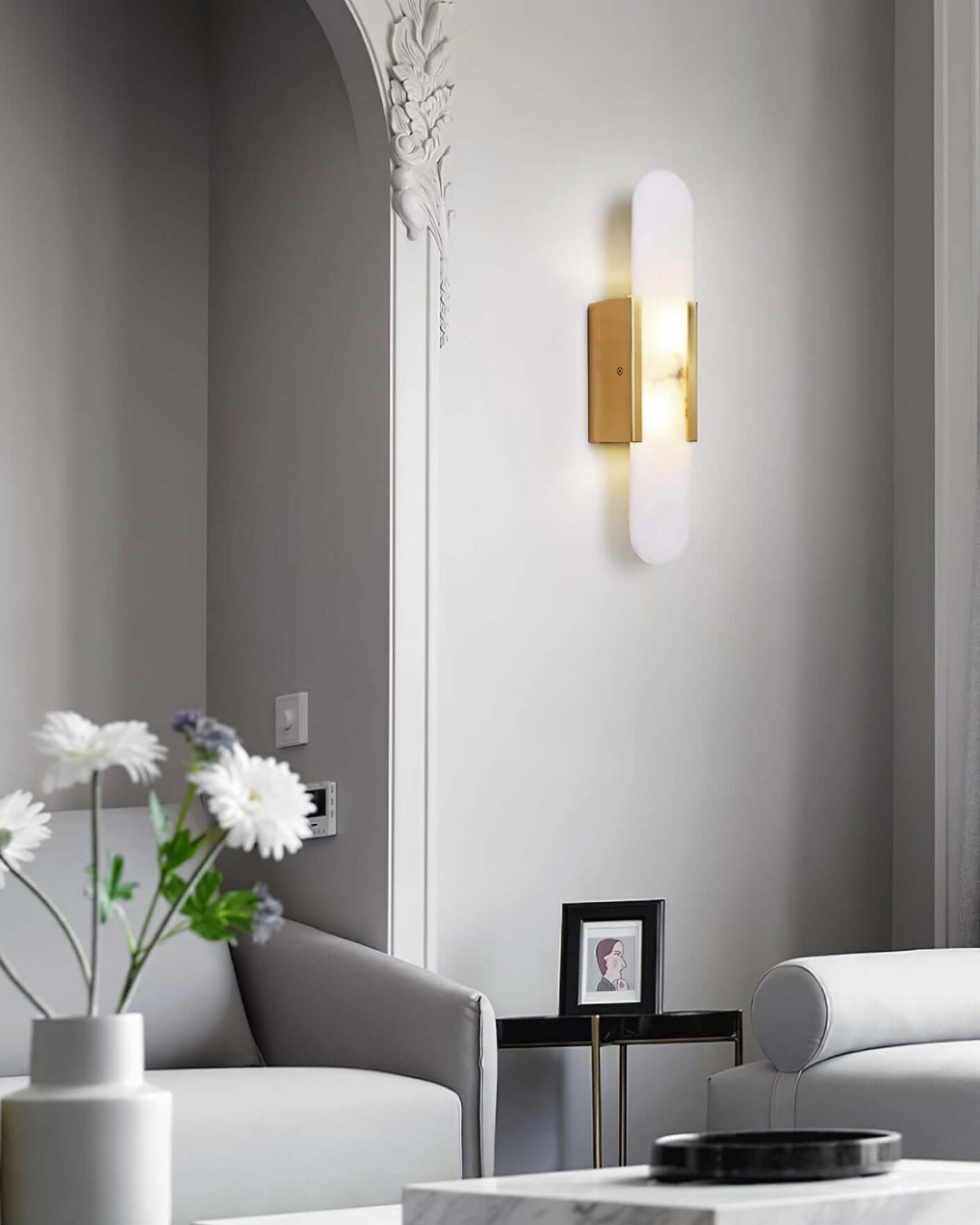 Moderne Wandlamp - Albast & Metaal