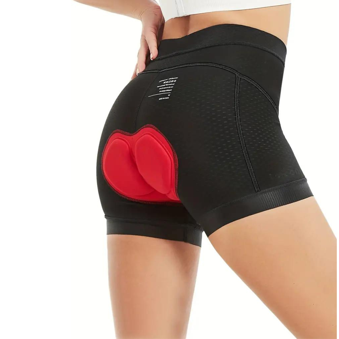 "Dames fietsonderbroek met 4D gelzeem, ademend en comfortabel, zwart, vermindert zadelpijn voor soepele fietstochten."