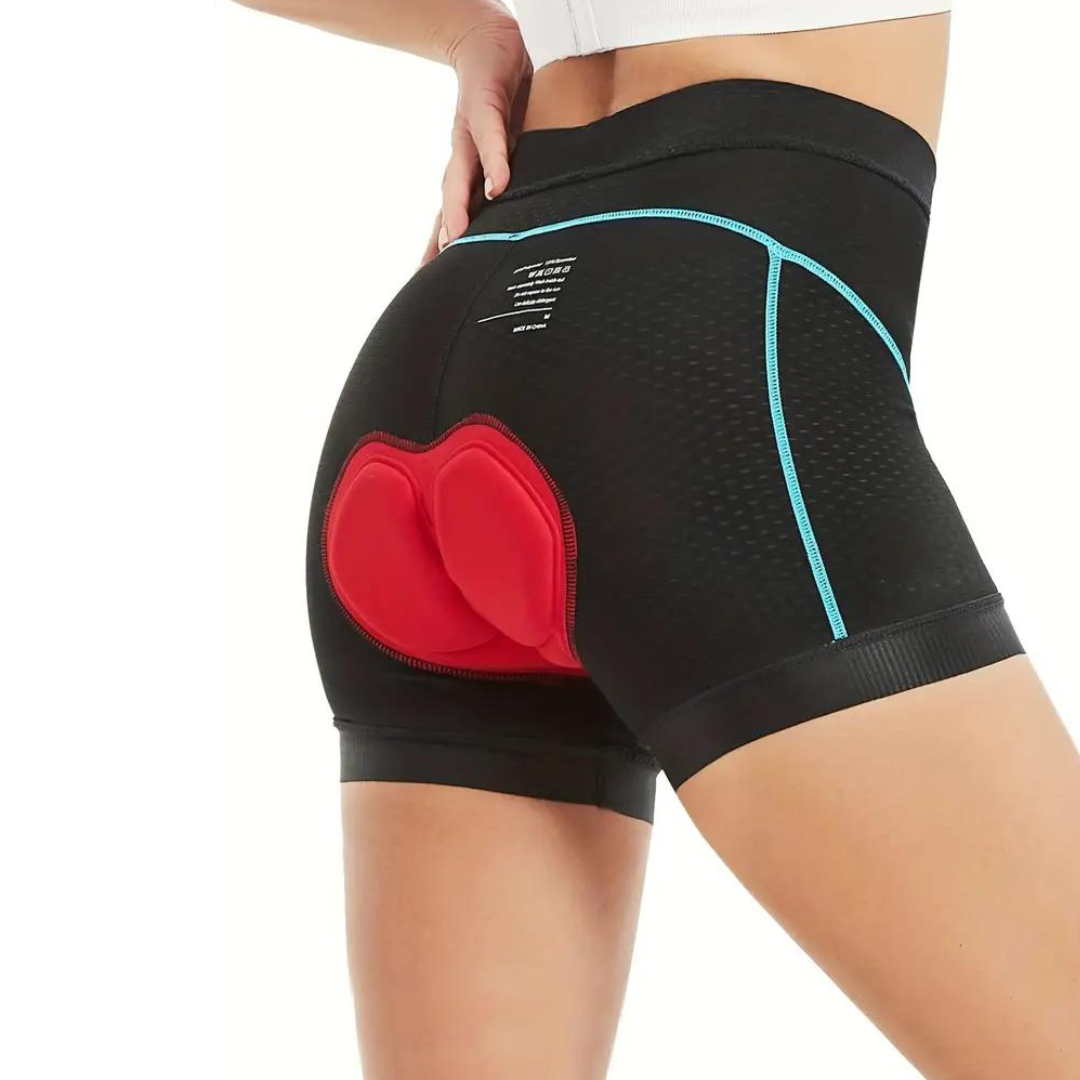 "Dames fietsonderbroek met 4D gelzeem, ademend en comfortabel, zwart, vermindert zadelpijn voor soepele fietstochten."