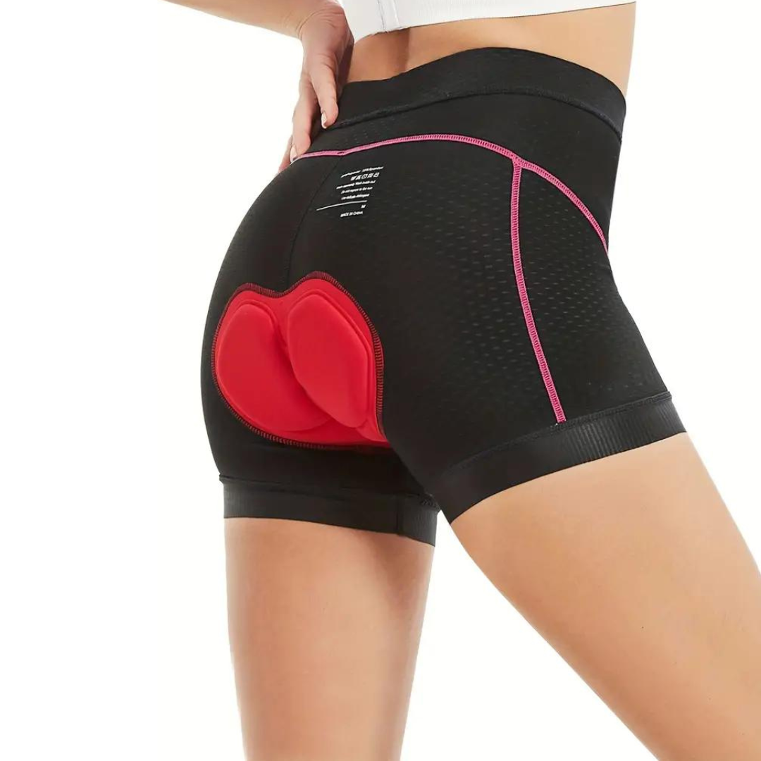 "Dames fietsonderbroek met 4D gelzeem, ademend en comfortabel, zwart, vermindert zadelpijn voor soepele fietstochten."