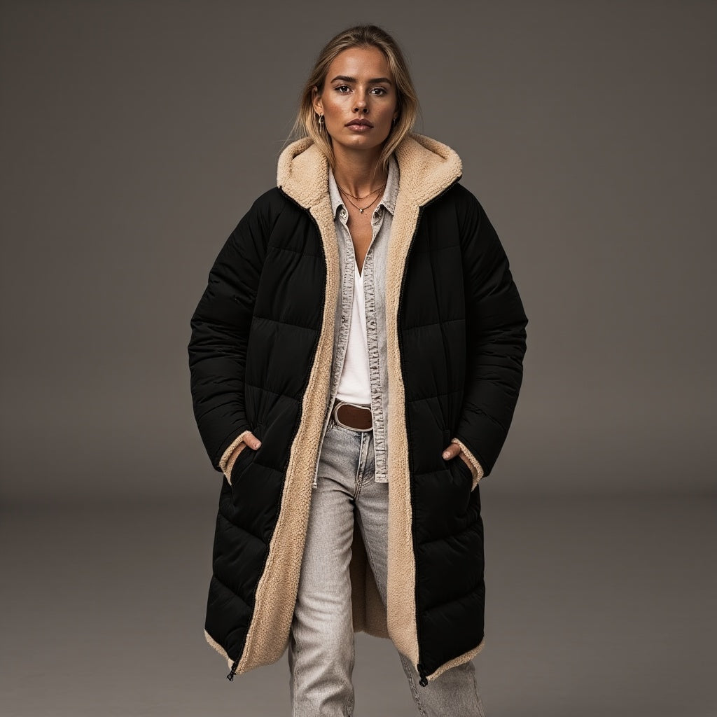 "Dames fleecejas wintermode, stijlvolle warme jas met zachte fleece, lichtgrijs met klassieke pasvorm voor casual en chique o
