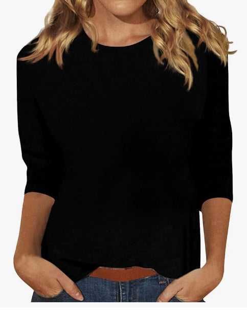 "Dames shirt met lange mouwen, comfortabel en stijlvol, verkrijgbaar in roze, wit, paars, lichtblauw, blauw en zwart."