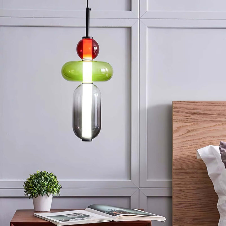 Moderne Hanglamp met Gekleurd Glas