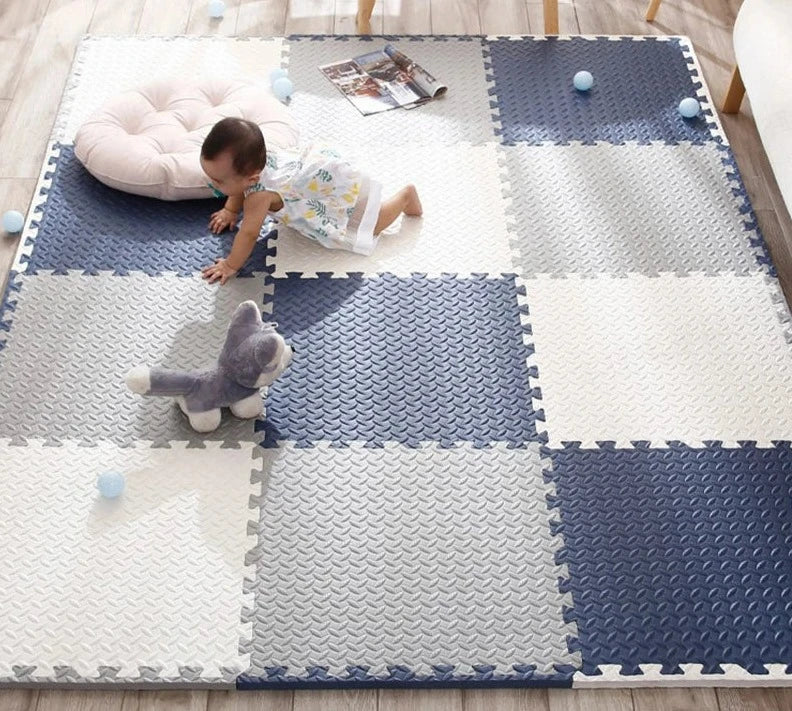 "Dikke, veilige, kleurrijke baby speelmat met patroon, ideaal voor speel- en leeromgeving. Schokabsorberend en aanpasbaar."