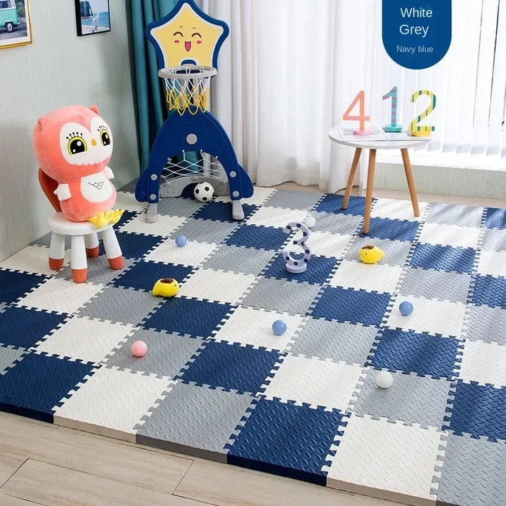 "Dikke, veilige, kleurrijke baby speelmat met patroon, ideaal voor speel- en leeromgeving. Schokabsorberend en aanpasbaar."