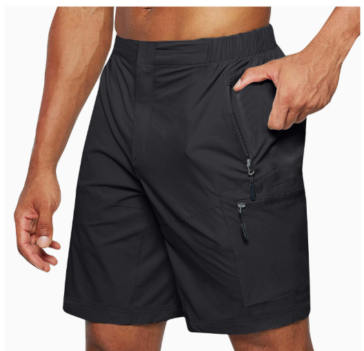 "Donkerblauwe heren zomershorts, ademend polyester, sneldrogend, elastische tailleband met trekkoord, ideaal voor de zomer"