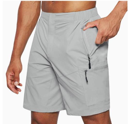 "Donkerblauwe heren zomershorts, ademend polyester, sneldrogend, elastische tailleband met trekkoord, ideaal voor de zomer"