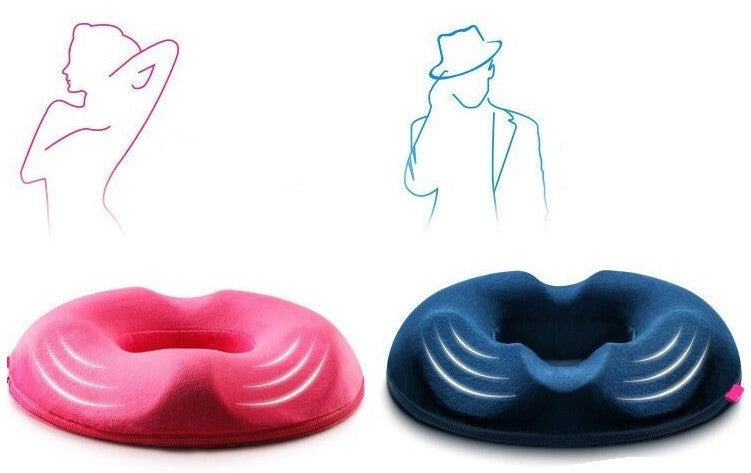 "Donutvormig stuitkussen voor aambeien, ergonomisch ontwerp, strategische openingen voor drukverlichting en maximaal comfort.