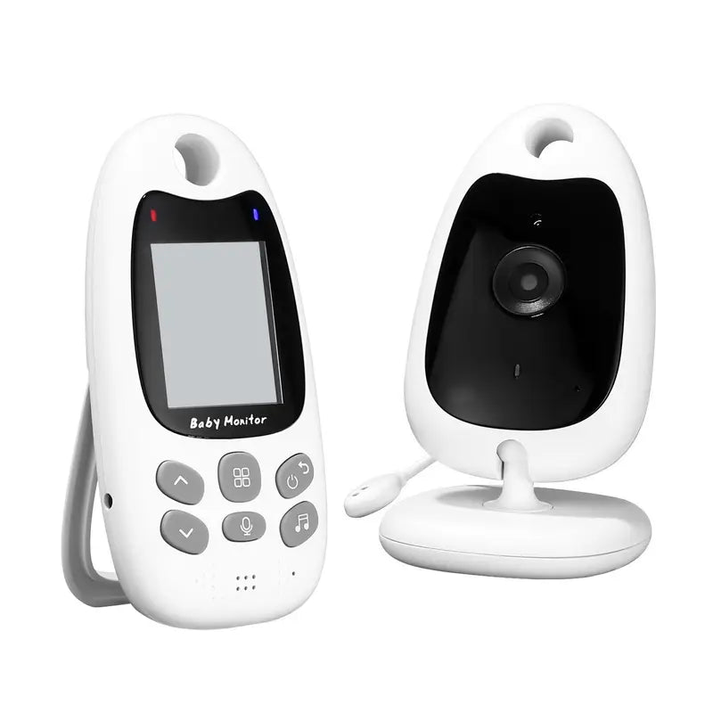 Draadloze babyfoon met helder scherm, nachtzicht en tweewegcommunicatie voor optimale bewaking, compact en draagbaar ontwerp.
