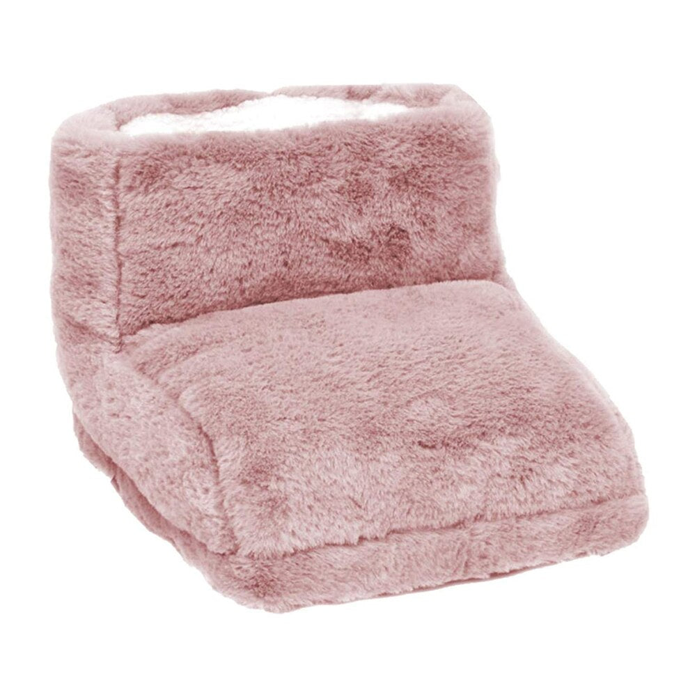 "Draadloze elektrische voetverwarmer met USB, pluche fleece, grijs, verstelbare warmtestanden, voor ultiem comfort."