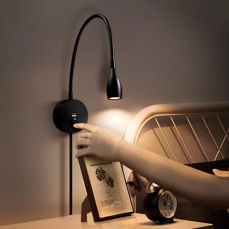 "Draadloze, energiezuinige wandlamp met warme LED-verlichting, stijlvol design, strak en minimalistisch, 20x10 cm"