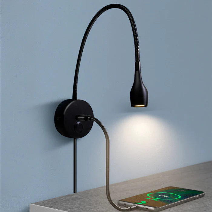 "Draadloze, energiezuinige wandlamp met warme LED-verlichting, stijlvol design, strak en minimalistisch, 20x10 cm"