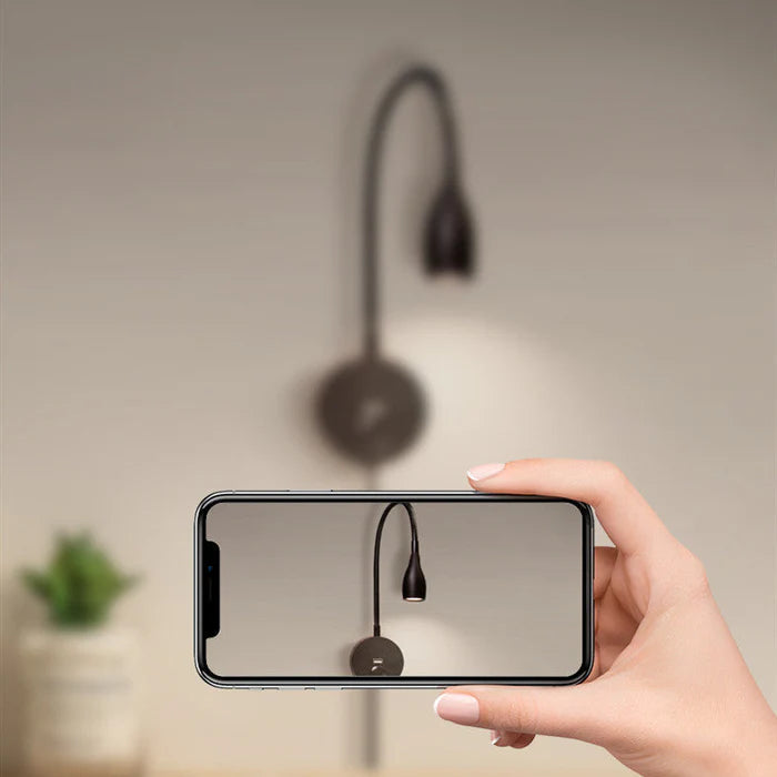 "Draadloze, energiezuinige wandlamp met warme LED-verlichting, stijlvol design, strak en minimalistisch, 20x10 cm"