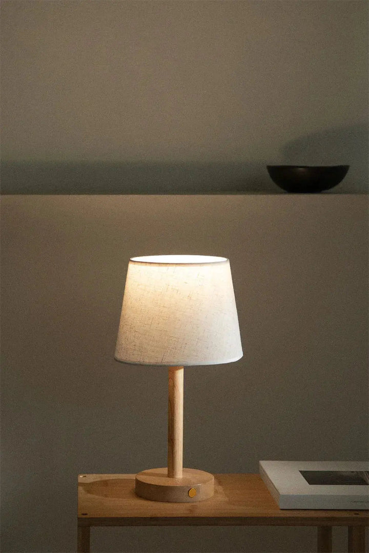 Draadloze houten LED tafellamp, elegant design, sfeervolle verlichting, USB-oplaadbaar, geschikt voor slaapkamer of woonkamer