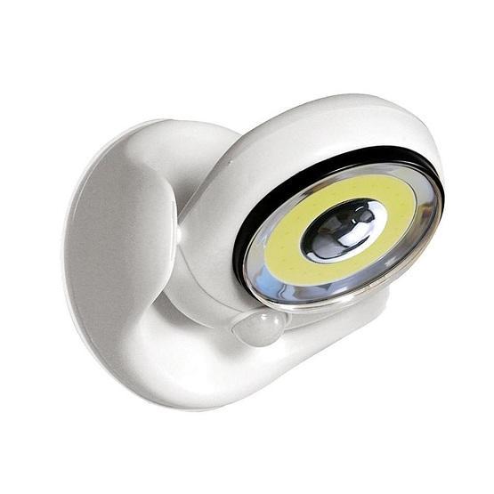 "Draadloze LED lamp met bewegingssensor, 450 lumen, waterdicht ontwerp, helder wit licht voor binnen en buiten."