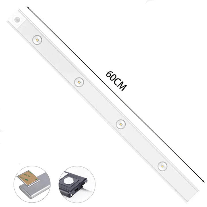 "Draadloze LED-lamp met bewegingssensor, verstelbare kleur, modern design voor tuinverlichting en sfeervolle ambiance."