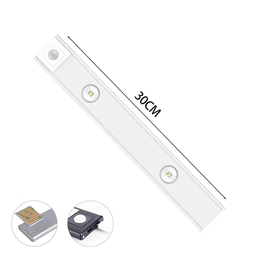 "Draadloze LED-lamp met bewegingssensor, verstelbare kleur, modern design voor tuinverlichting en sfeervolle ambiance."