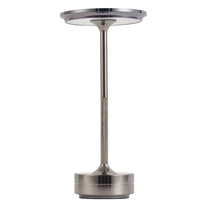 "Draadloze LED tafellamp oplaadbaar en dimbaar, modern design, ideaal voor sfeerverlichting in elke kamer."