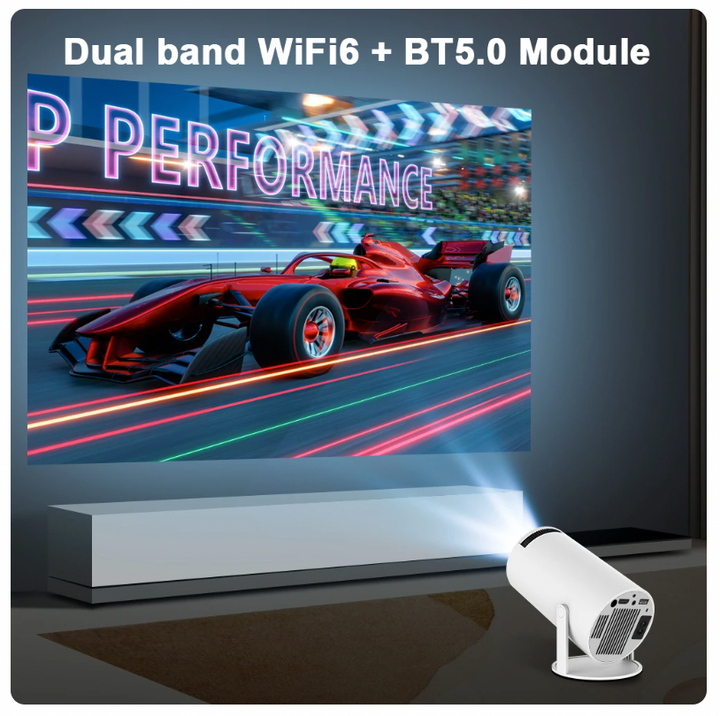"Draagbare HD Outdoor Beamer voor thuisbioscoop, levendige projectie tot 120 inch, ideaal voor tuinfilmavonden."
