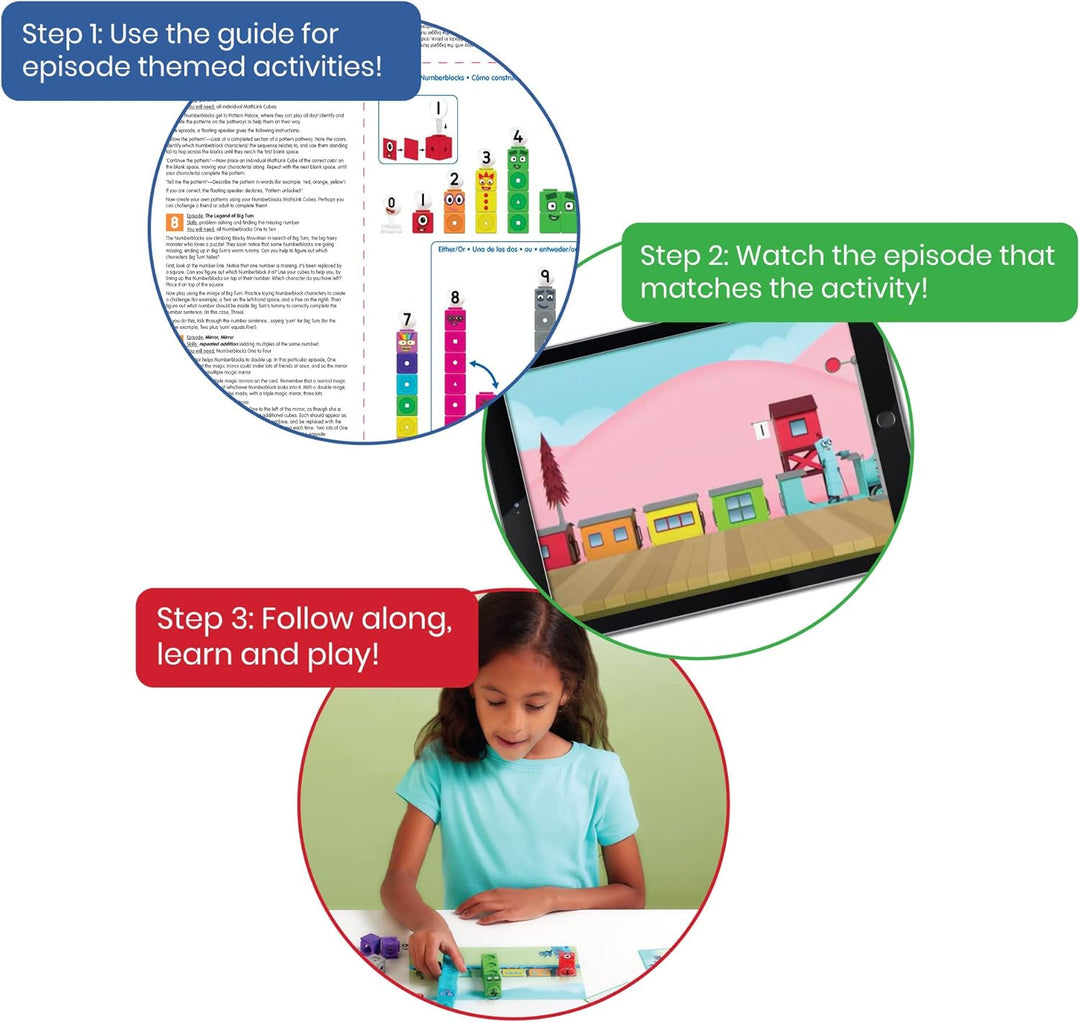 "Educatief speelgoed MathLink Cubes Numberblocks 1-10, kleurrijke stapelbare blokken voor kleuters om basismath te leren."