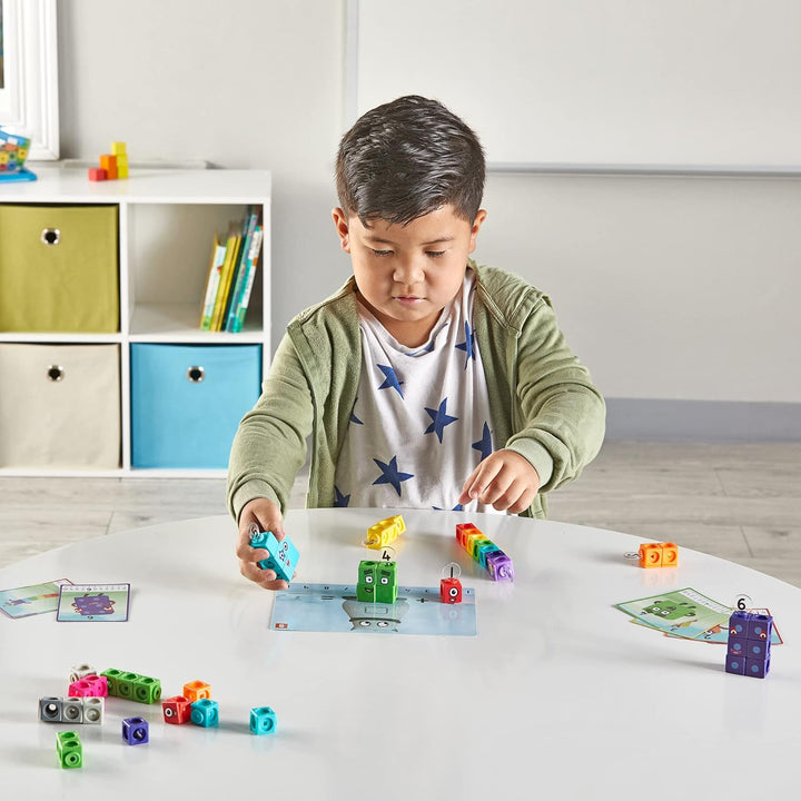 "Educatief speelgoed MathLink Cubes Numberblocks 1-10, kleurrijke stapelbare blokken voor kleuters om basismath te leren."