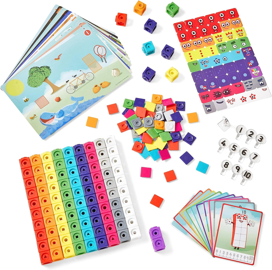 "Educatief speelgoed MathLink Cubes Numberblocks 1-10, kleurrijke stapelbare blokken voor kleuters om basismath te leren."