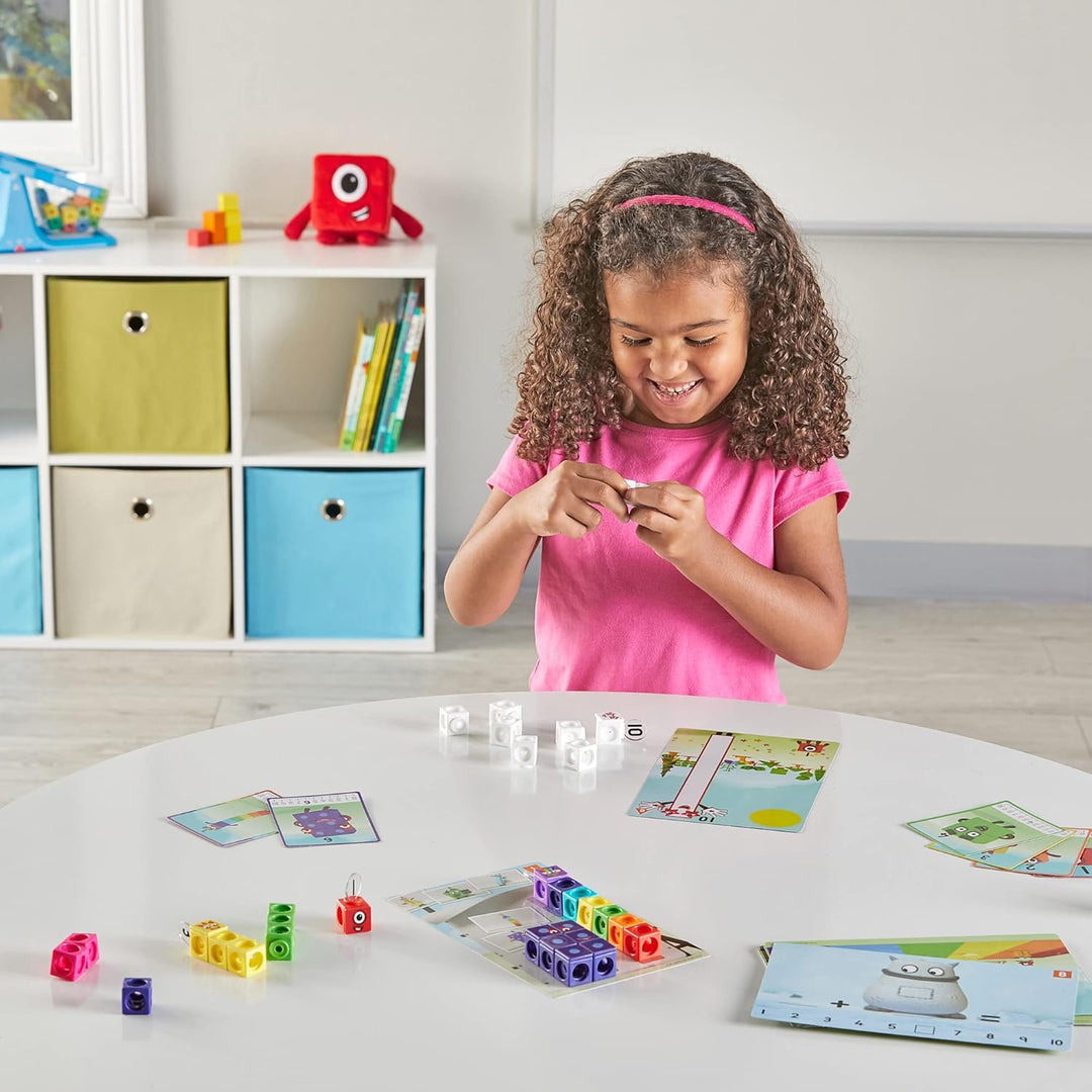 "Educatief speelgoed MathLink Cubes Numberblocks 1-10, kleurrijke stapelbare blokken voor kleuters om basismath te leren."