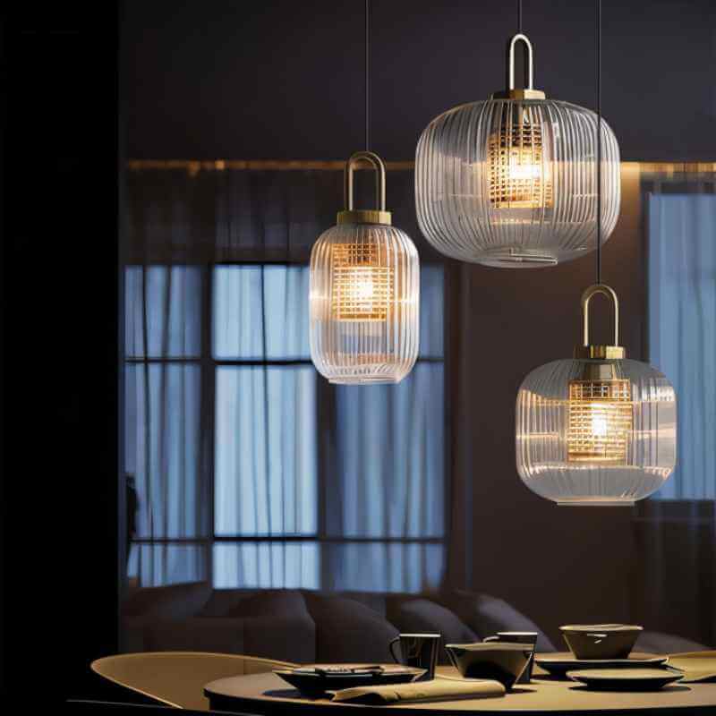 Hanglamp met Glazen Kap - Sfeervolle Verlichting