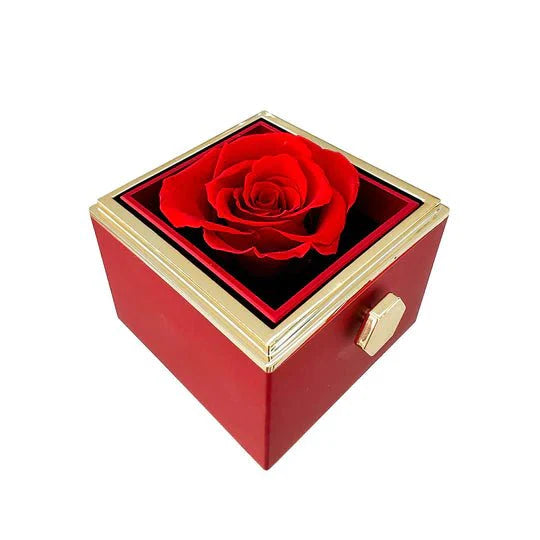 "Eeuwige rozen doos met gouden hartprojectieketting, betoverend en elegant sieraad voor betekenisvolle herinneringen."