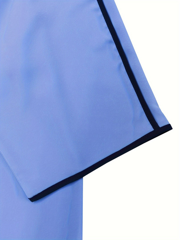 "Effen heren djellaba, licht en ademend, voor diverse gelegenheden, in bordeauxrood, groen en hemelsblauw."