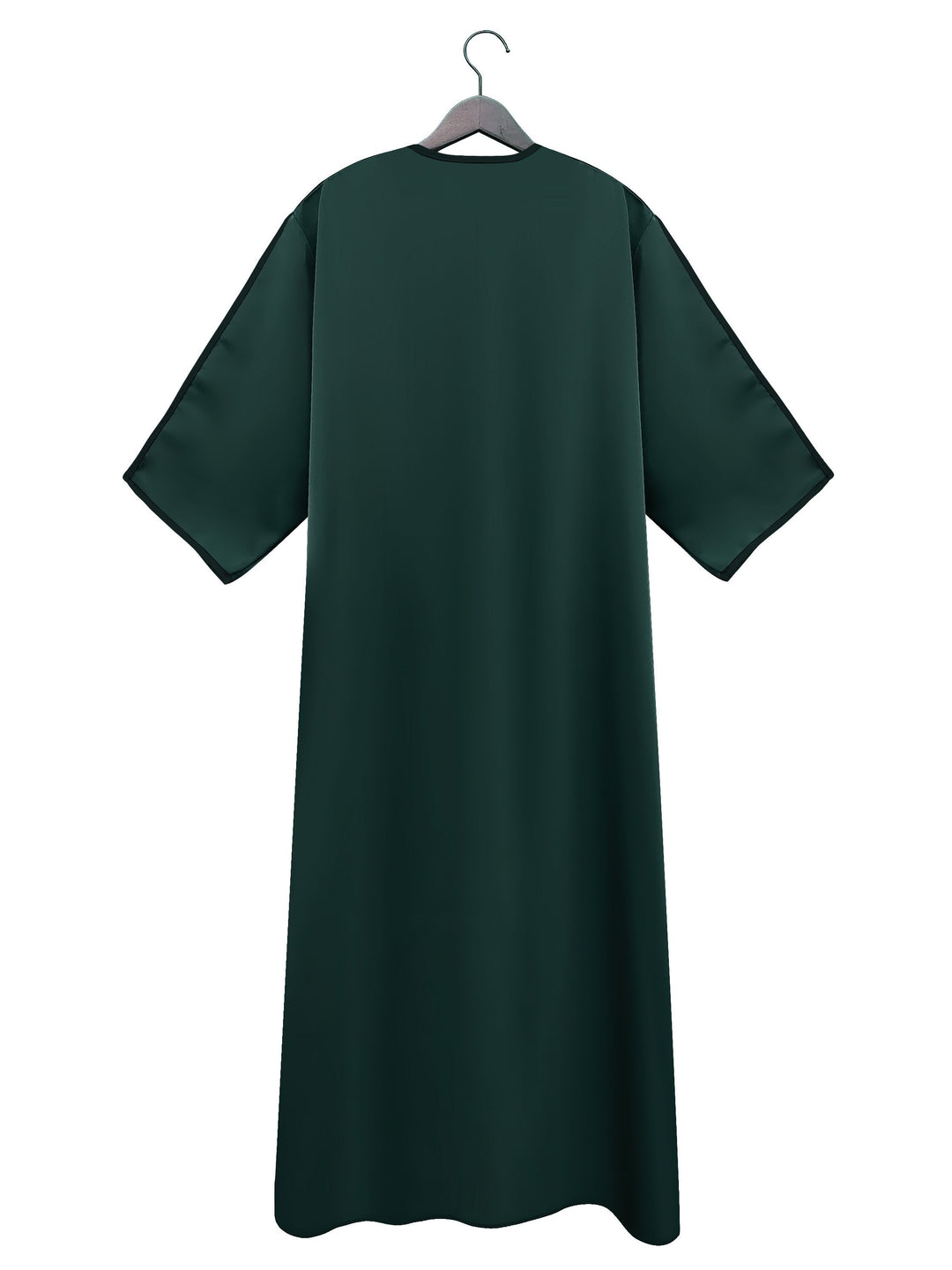 "Effen heren djellaba, licht en ademend, voor diverse gelegenheden, in bordeauxrood, groen en hemelsblauw."