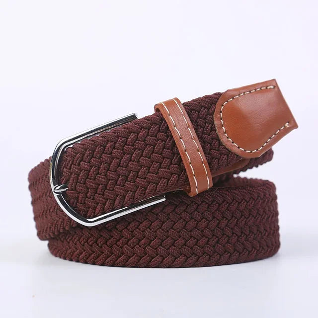 "Elastische lederen riem met stijlvolle gesp, uniseks, luxe uitstraling, perfect voor dagelijks gebruik en sportieve outfits.
