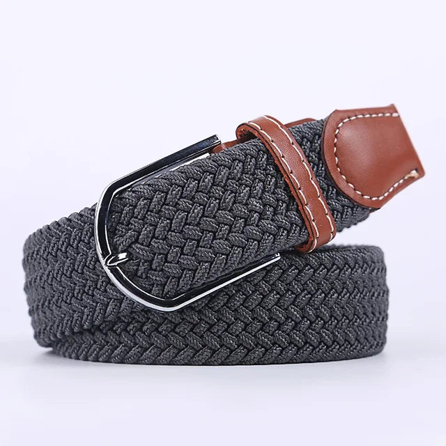"Elastische lederen riem met stijlvolle gesp, uniseks, luxe uitstraling, perfect voor dagelijks gebruik en sportieve outfits.