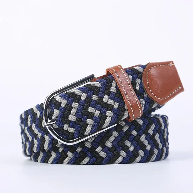 "Elastische lederen riem met stijlvolle gesp, uniseks, luxe uitstraling, perfect voor dagelijks gebruik en sportieve outfits.