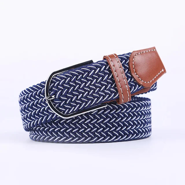 "Elastische lederen riem met stijlvolle gesp, uniseks, luxe uitstraling, perfect voor dagelijks gebruik en sportieve outfits.