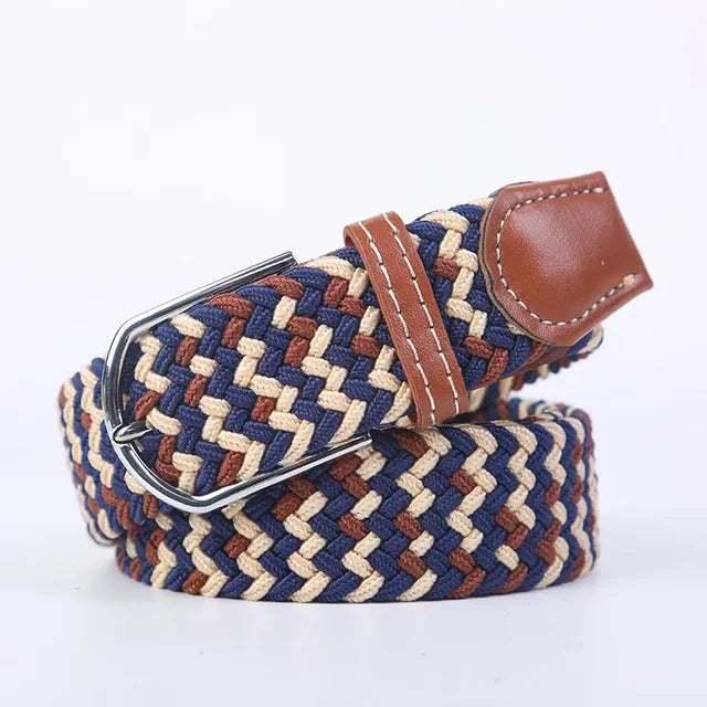 "Elastische lederen riem met stijlvolle gesp, uniseks, luxe uitstraling, perfect voor dagelijks gebruik en sportieve outfits.