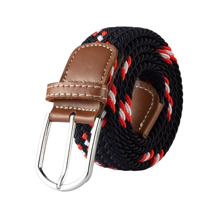 "Elastische lederen riem met stijlvolle gesp, uniseks, luxe uitstraling, perfect voor dagelijks gebruik en sportieve outfits.