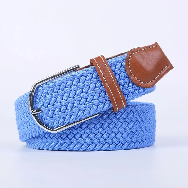 "Elastische lederen riem met stijlvolle gesp, uniseks, luxe uitstraling, perfect voor dagelijks gebruik en sportieve outfits.