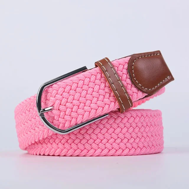 "Elastische lederen riem met stijlvolle gesp, uniseks, luxe uitstraling, perfect voor dagelijks gebruik en sportieve outfits.