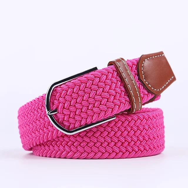 "Elastische lederen riem met stijlvolle gesp, uniseks, luxe uitstraling, perfect voor dagelijks gebruik en sportieve outfits.