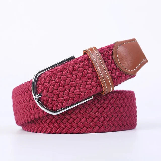"Elastische lederen riem met stijlvolle gesp, uniseks, luxe uitstraling, perfect voor dagelijks gebruik en sportieve outfits.