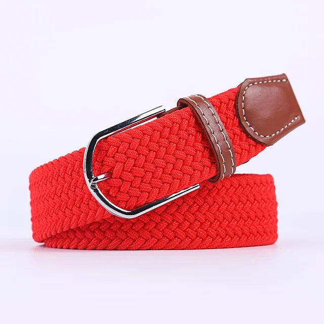 "Elastische lederen riem met stijlvolle gesp, uniseks, luxe uitstraling, perfect voor dagelijks gebruik en sportieve outfits.