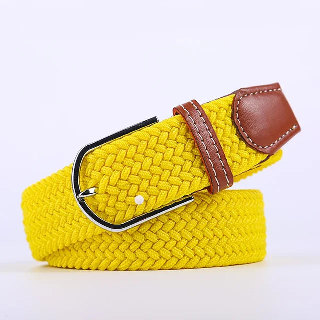 "Elastische lederen riem met stijlvolle gesp, uniseks, luxe uitstraling, perfect voor dagelijks gebruik en sportieve outfits.